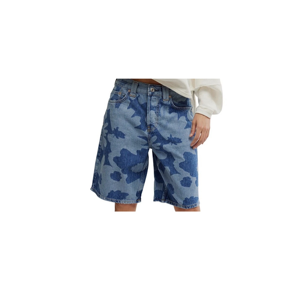NWT Free People Montana Print Denim Jean Shorts Size 31/Size 12